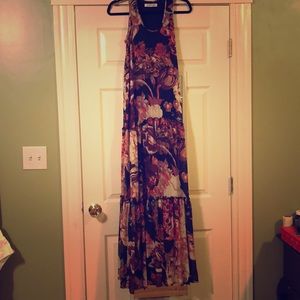 Elizabeth and James floral-print silk maxi dress